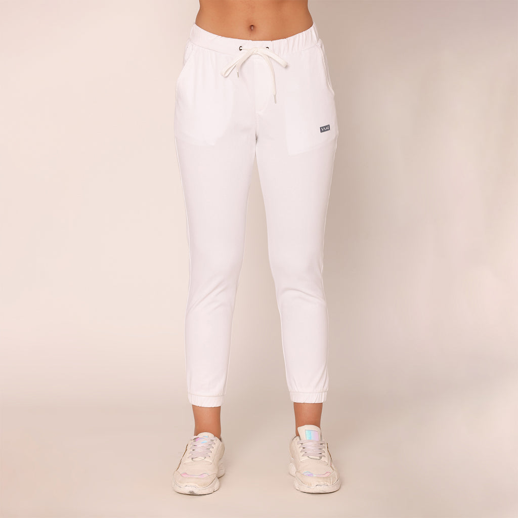 Slim Fit Joggers For Women - White