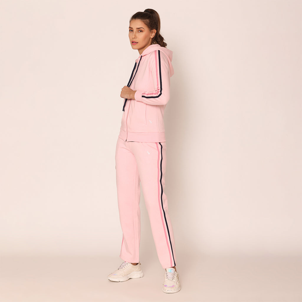 Women's Modern Athleisure Track Suit Set- Orchid Pink