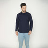 Men's Solid Short Kurta - Navy