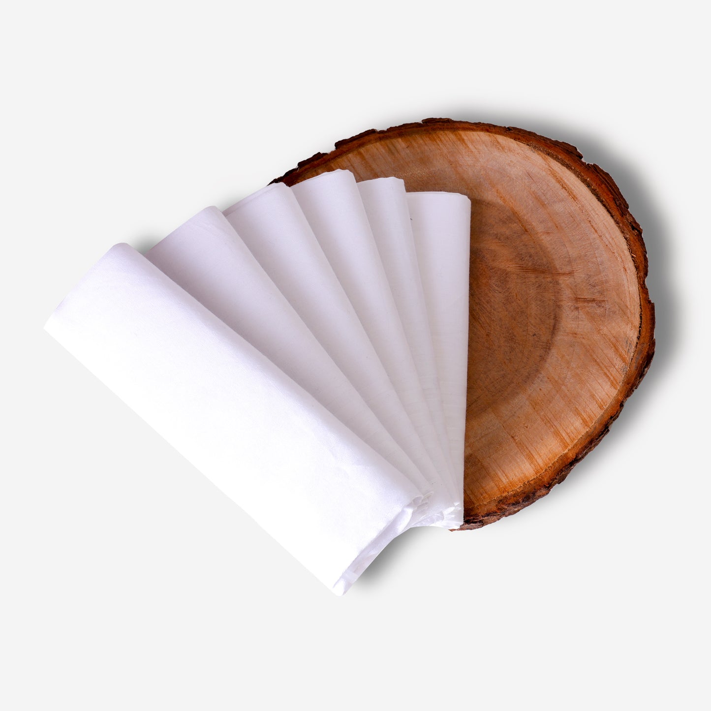 Men’s Formal Cotton Handkerchiefs | Soft & Breathable | Self White | Pack of 6