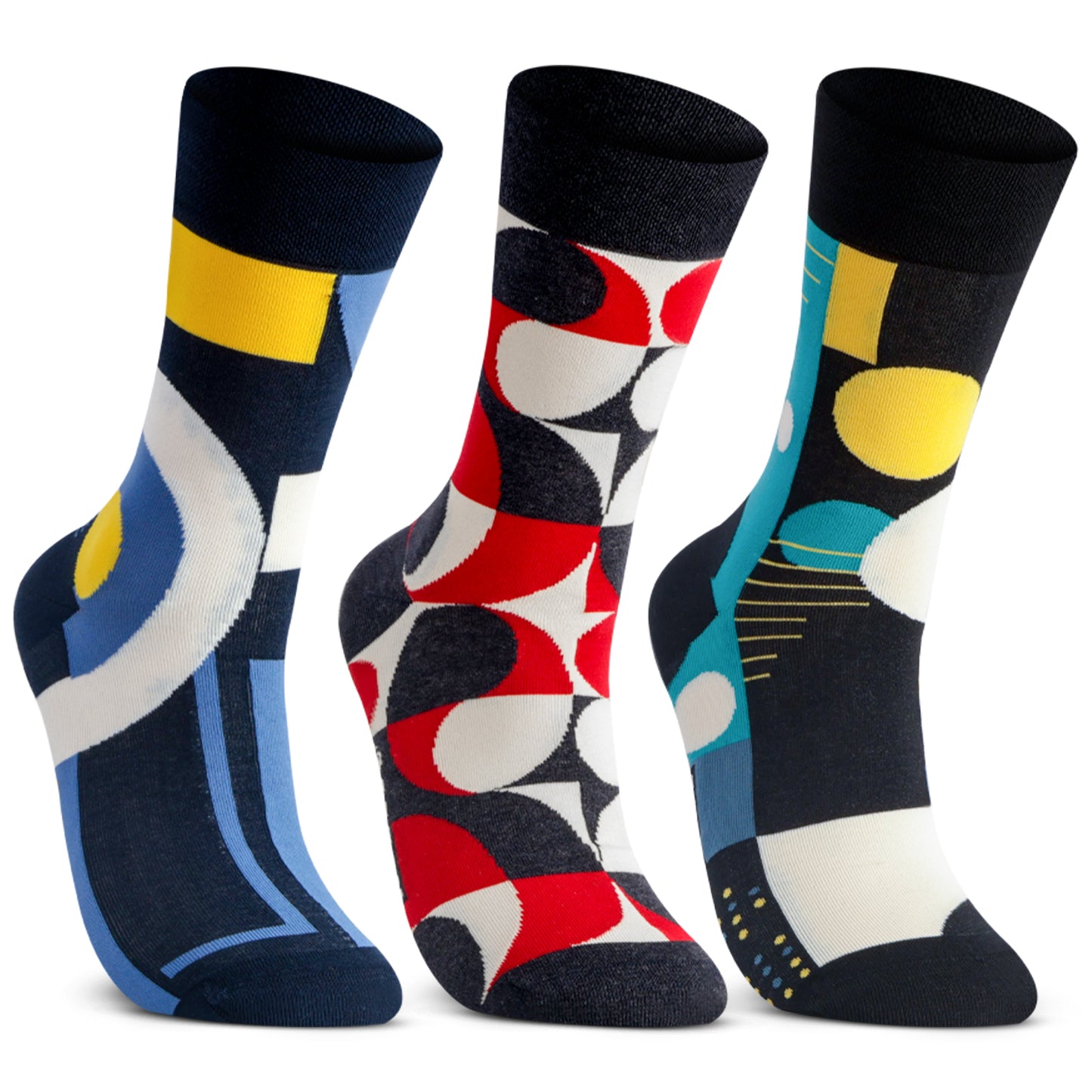 Men Graphic Pop Designer Calf Length Socks (Pack of 3)
