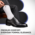 Men Cotton White Rib Full Length Socks- Pack of 3