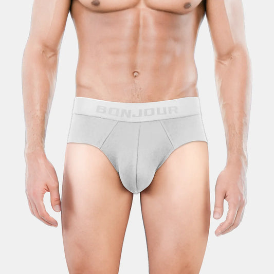 Bonjour Men’s Bamboo Grey Mist Brief – Ultra Soft, Odour Free (Pack of 1)