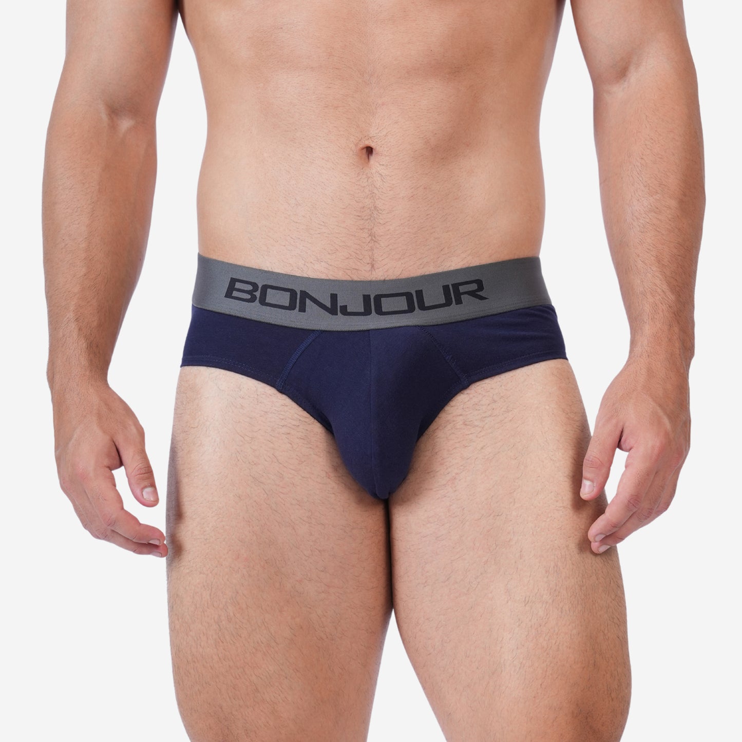 Men's Navy Cotton Comfort Briefs - Soft Breathable Everyday Innerwear (Pack of 1)