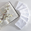 Men's White Cotton Handkerchief With Alphabet V Initial (Pack of 6)
