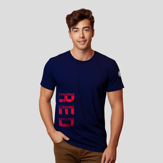 Bontact R.E.D Round-Neck Half Sleeve T-Shirt (Navy)