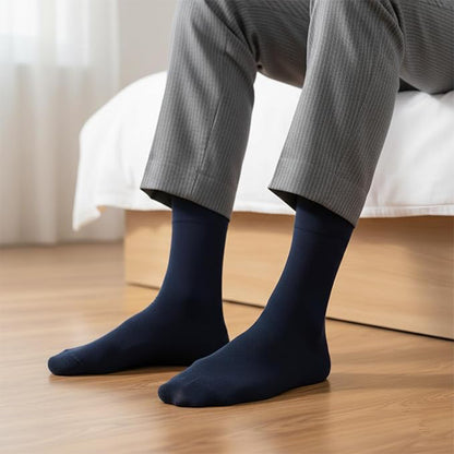 Men Cotton Odour Free Plain Socks (Navy)