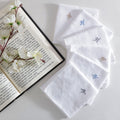 Men's White Cotton Handkerchief With Alphabet H Initial (Pack of 6)
