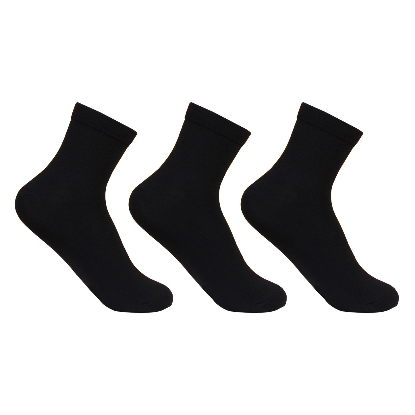 Women Silken Anklet Socks Pack of 3 (Black)