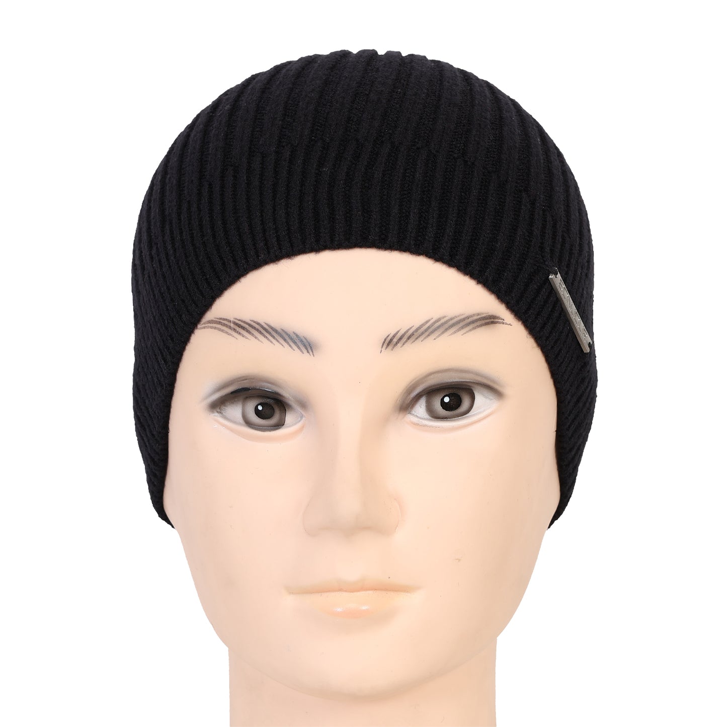 Unisex Woolen Winter Beanie Cap (Black)
