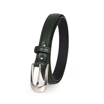 Women Slim Textured  Belt - Green