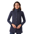 Women Winter High Neck Long Coat (Navy Blue)