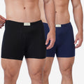 Men's Black & Navy Cotton Comfort Trunk - Soft Breathable Everyday Innerwear (Pack of 2)