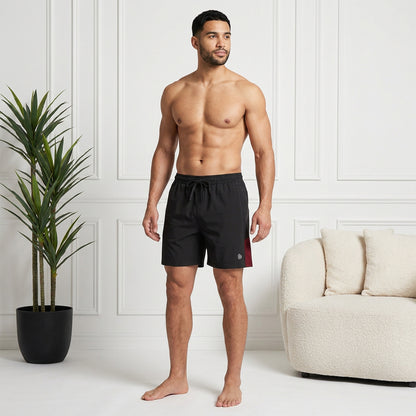Men’s Black Regular Fit Activewear Sports Shorts