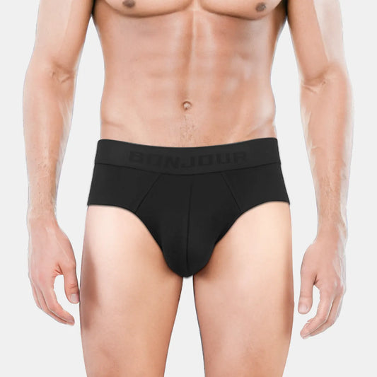 Bonjour Men’s Bamboo Black Brief – Ultra Soft, Odour Free (Pack of 1)