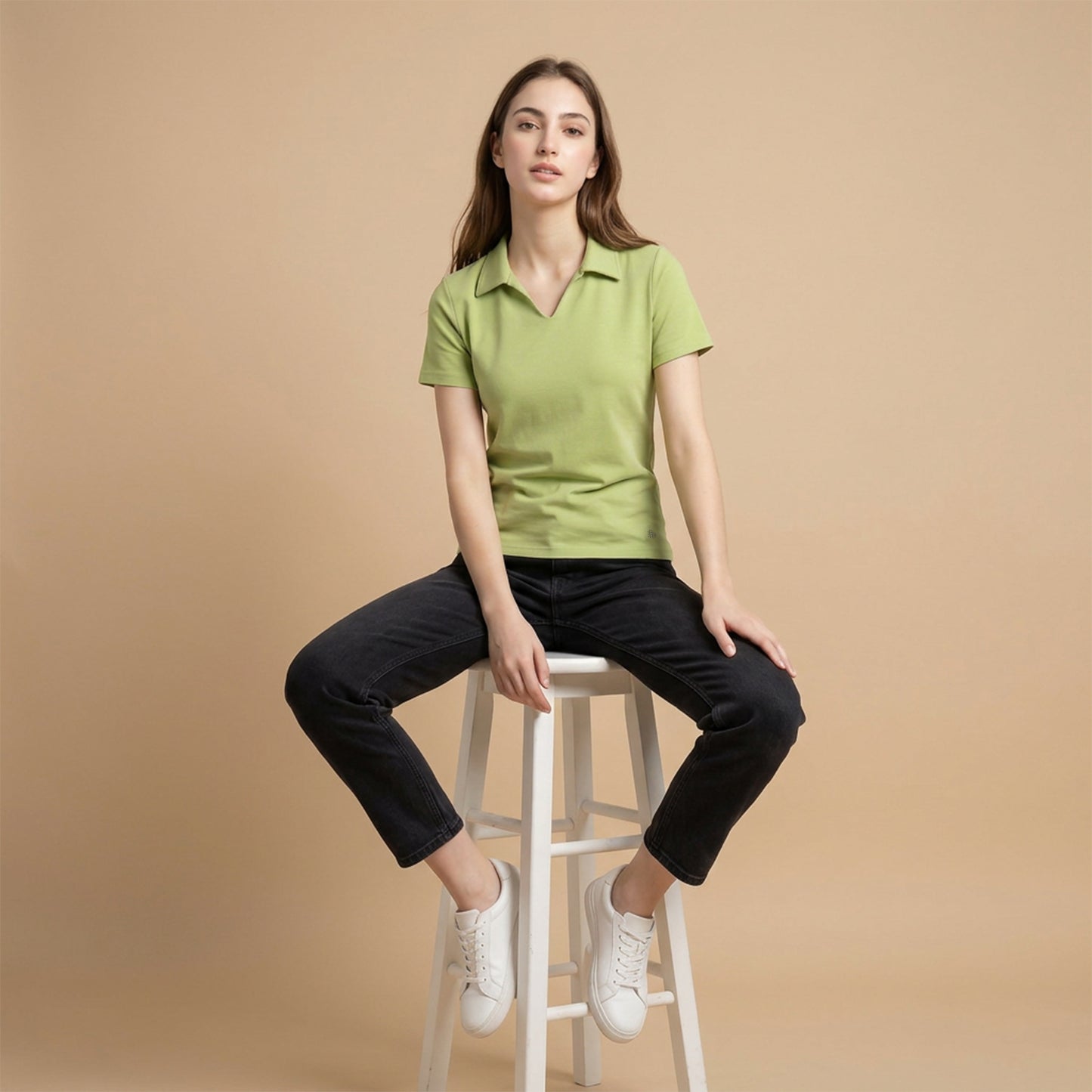 Women’s Solid Pista Polo Half Sleeve T-Shirt