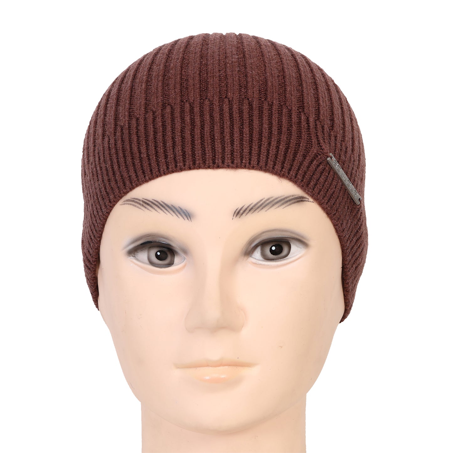 Unisex Woolen Winter Beanie Cap (Brown)