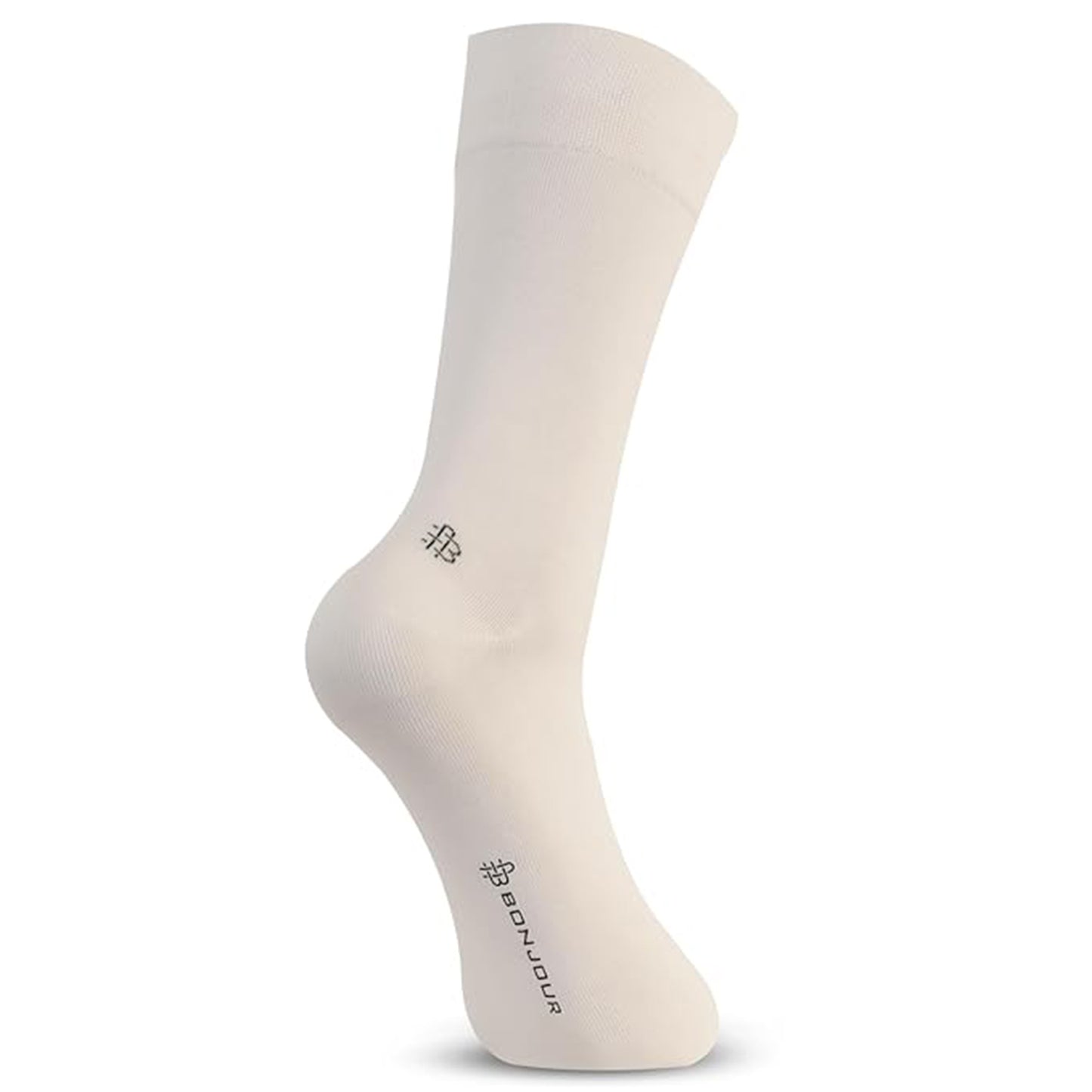 Men Cotton Odour Free Plain Socks (Cream)
