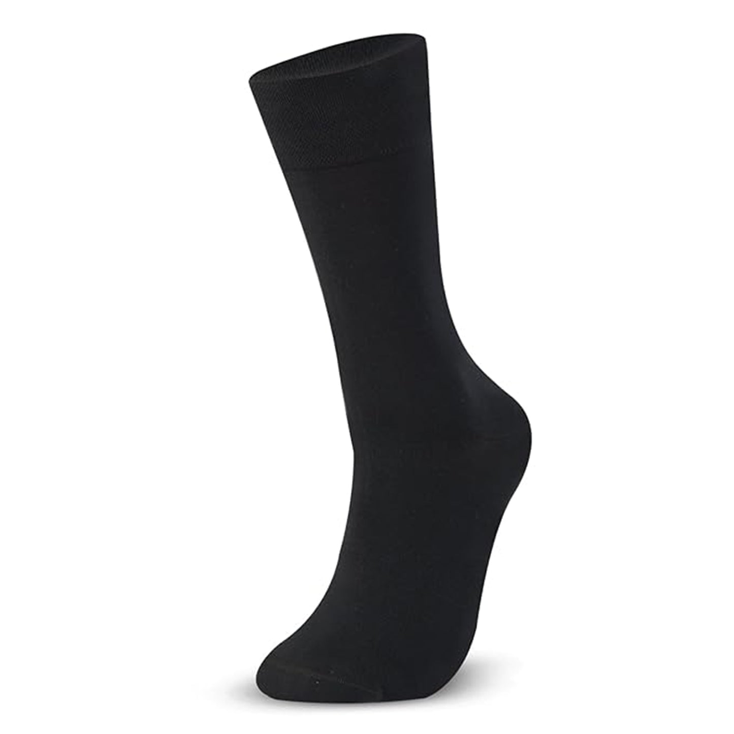 Men Cotton Odour Free Plain Socks (Black)