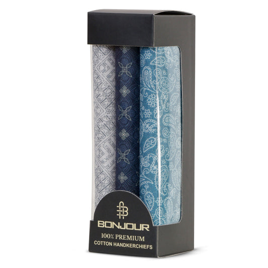 Men’s Silcora Cotton Handkerchiefs | 100% Pure Cotton | Soft & Absorbent | Pack of 3