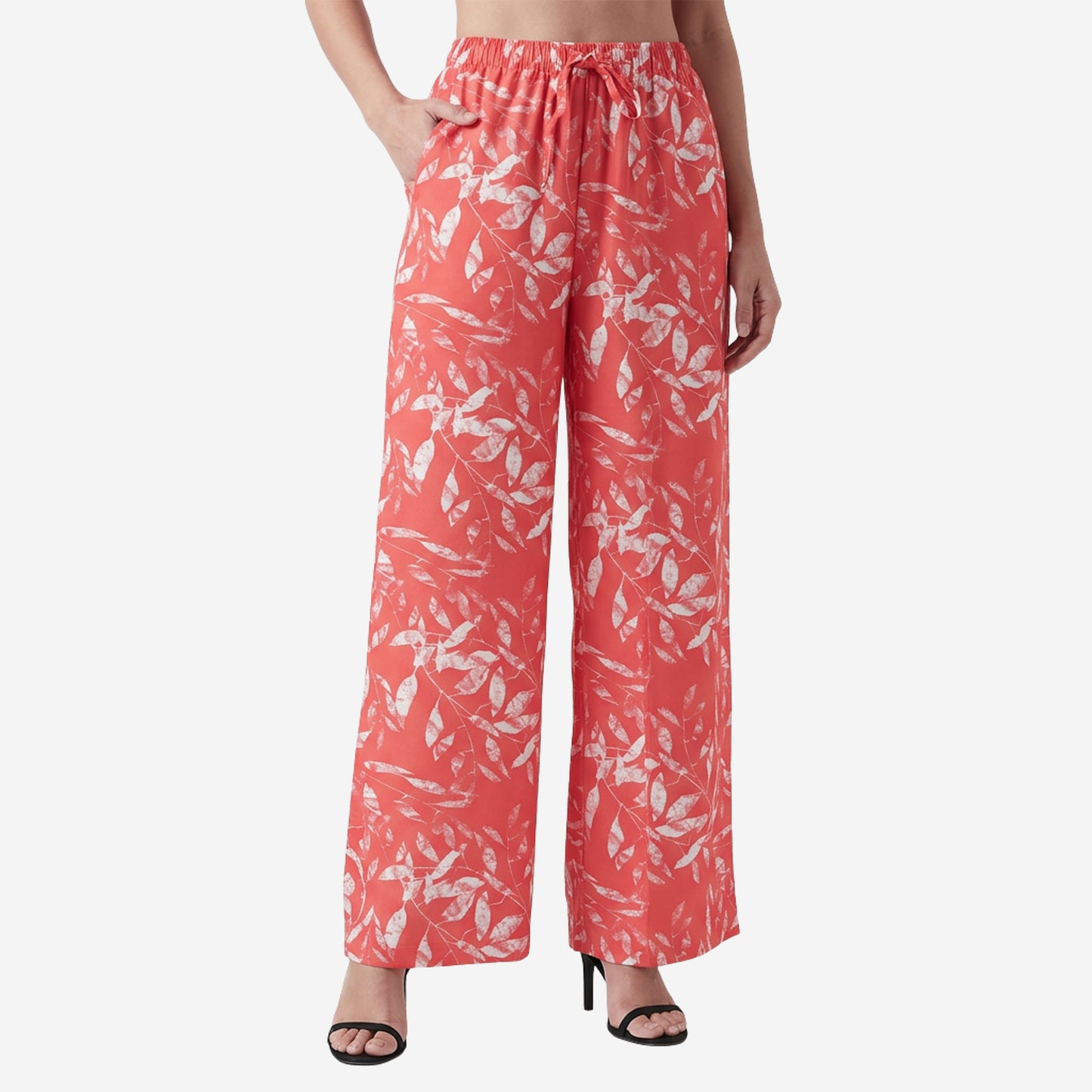 Dk.Peach Floral Printed Palazzo for Women | Comfortable Fit (Pack of 1)