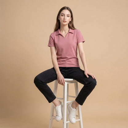 Women’s Solid Onion Polo Half Sleeve T-Shirt