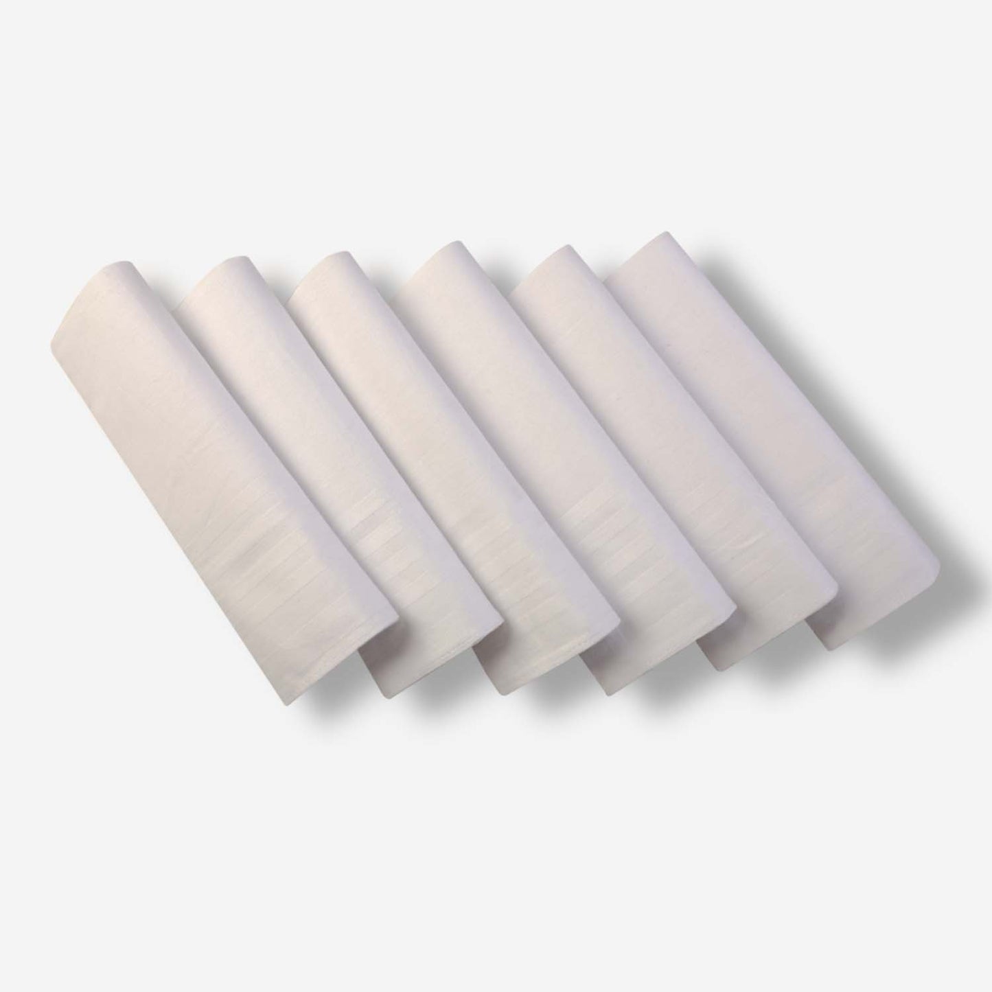 Men’s Formal Cotton Handkerchiefs | Soft & Breathable | Self White | Pack of 6