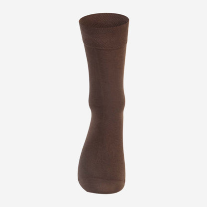 Men Cotton Odour Free Plain Socks (Brown)