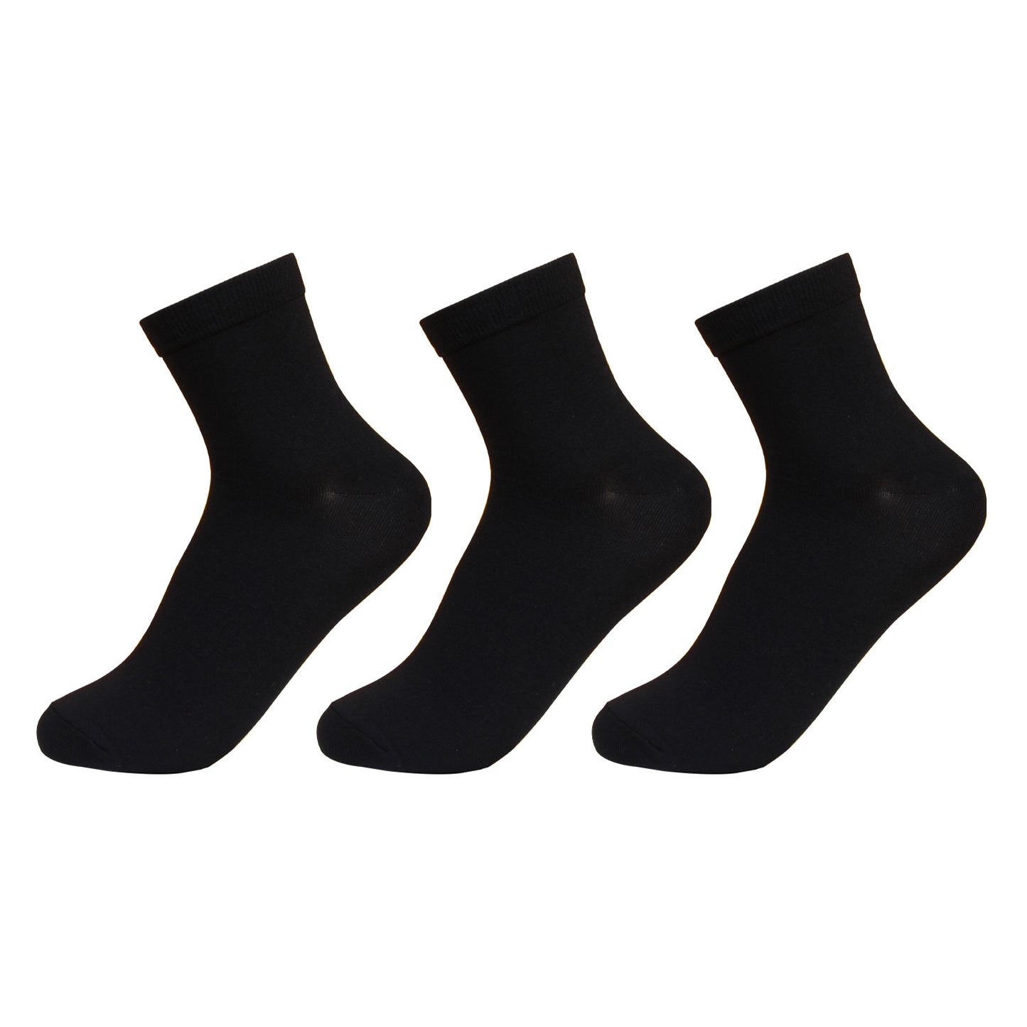 Women Silken Anklet Socks Pack of 3 (Black)