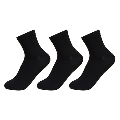 Women Silken Anklet Socks Pack of 3 (Black)
