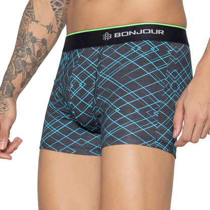 Men's Graphic Print Modal Cotton Trunks - Single Pack | Navy