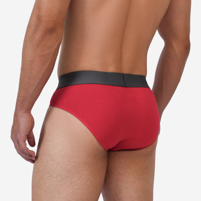 Men's Red Cotton Comfort Briefs - Soft Breathable Everyday Innerwear (Pack of 1)