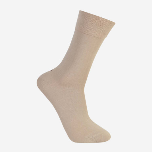Men Cotton Odour Free Plain Socks (Oyster)