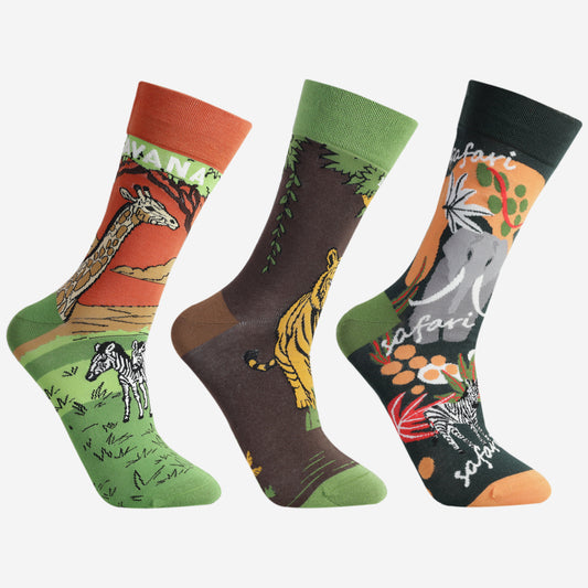 Wildlife Travel Designer Socks (Pack of 3)