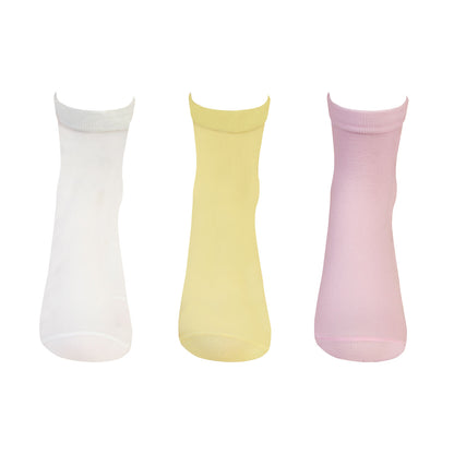 Women Silken Anklet Socks - 3 Pairs