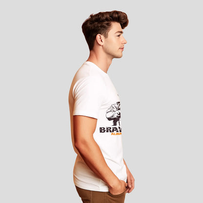 Bontact BRAVEHEART Round-Neck Half Sleeve T-Shirt (White)