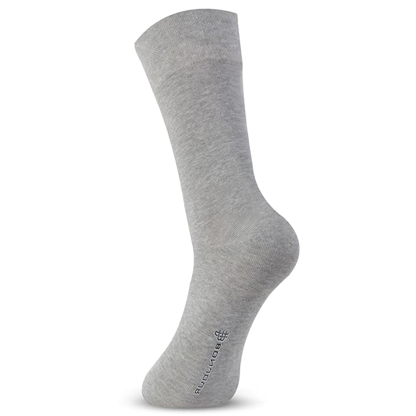 Men Cotton Odour Free Plain Socks (Lt.Grey Mill)