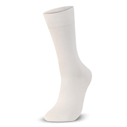 Men Cotton Odour Free Plain Socks (Cream)