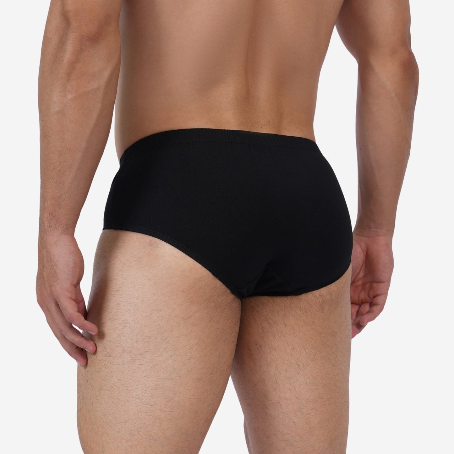 Men's Black Cotton Comfort Briefs - Soft Breathable Everyday Innerwear (Pack of 2)
