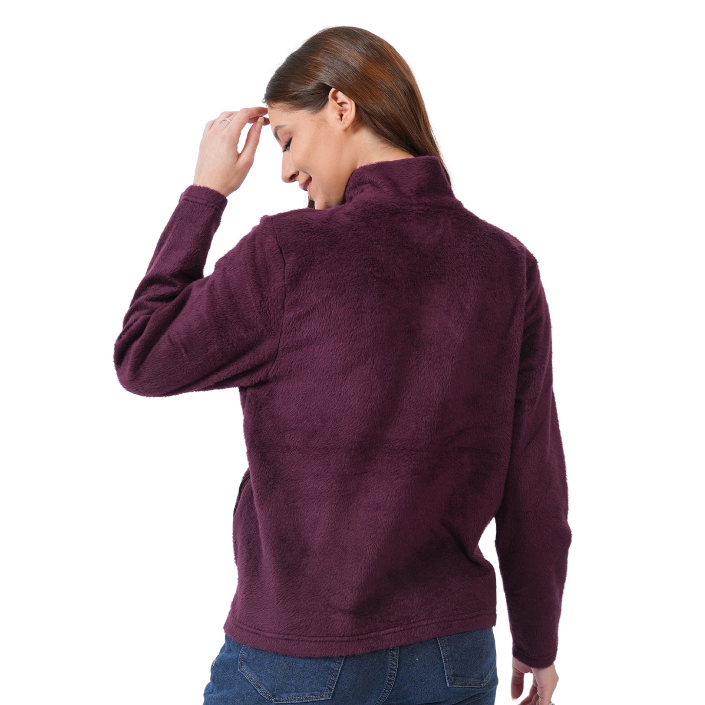 Women's Solid Zipper Hooded Sweatshirt