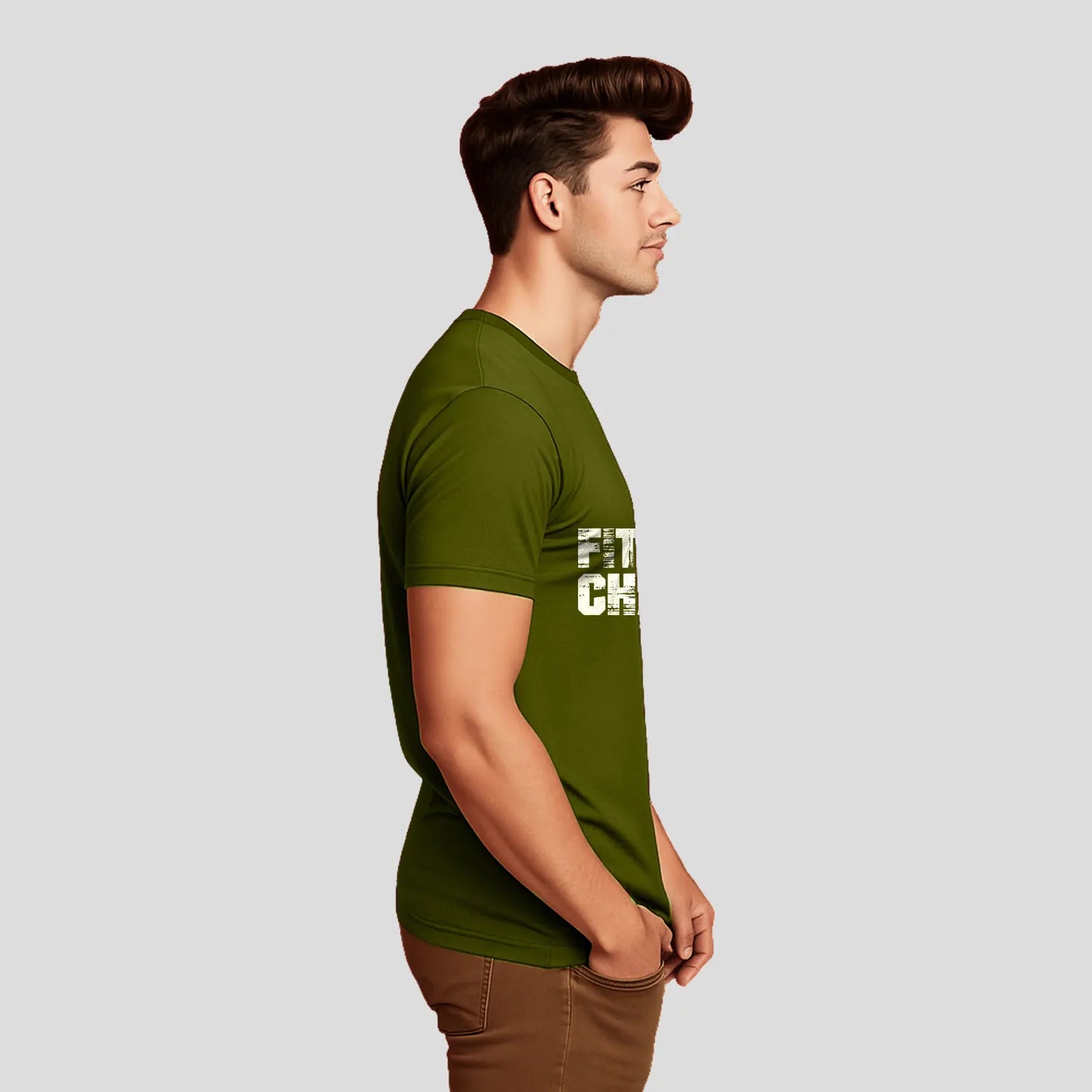 Bontact FIT 4 EVERY CHALLENGE Round-Neck Half Sleeve T-Shirt (Grass Hopper)