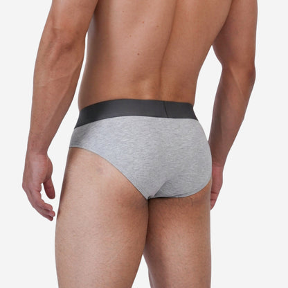 Men's Grey Cotton Comfort Briefs - Soft Breathable Everyday Innerwear (Pack of 1)