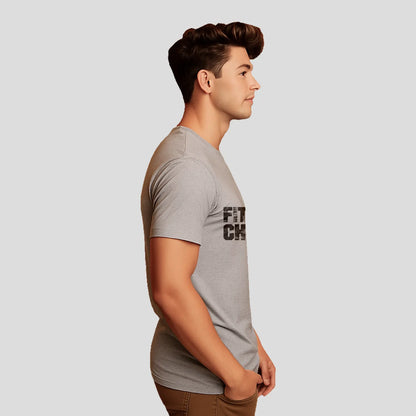 Bontact FIT 4 EVERY CHALLENGE Round-Neck Half Sleeve T-Shirt (Lt.Grey Mel)