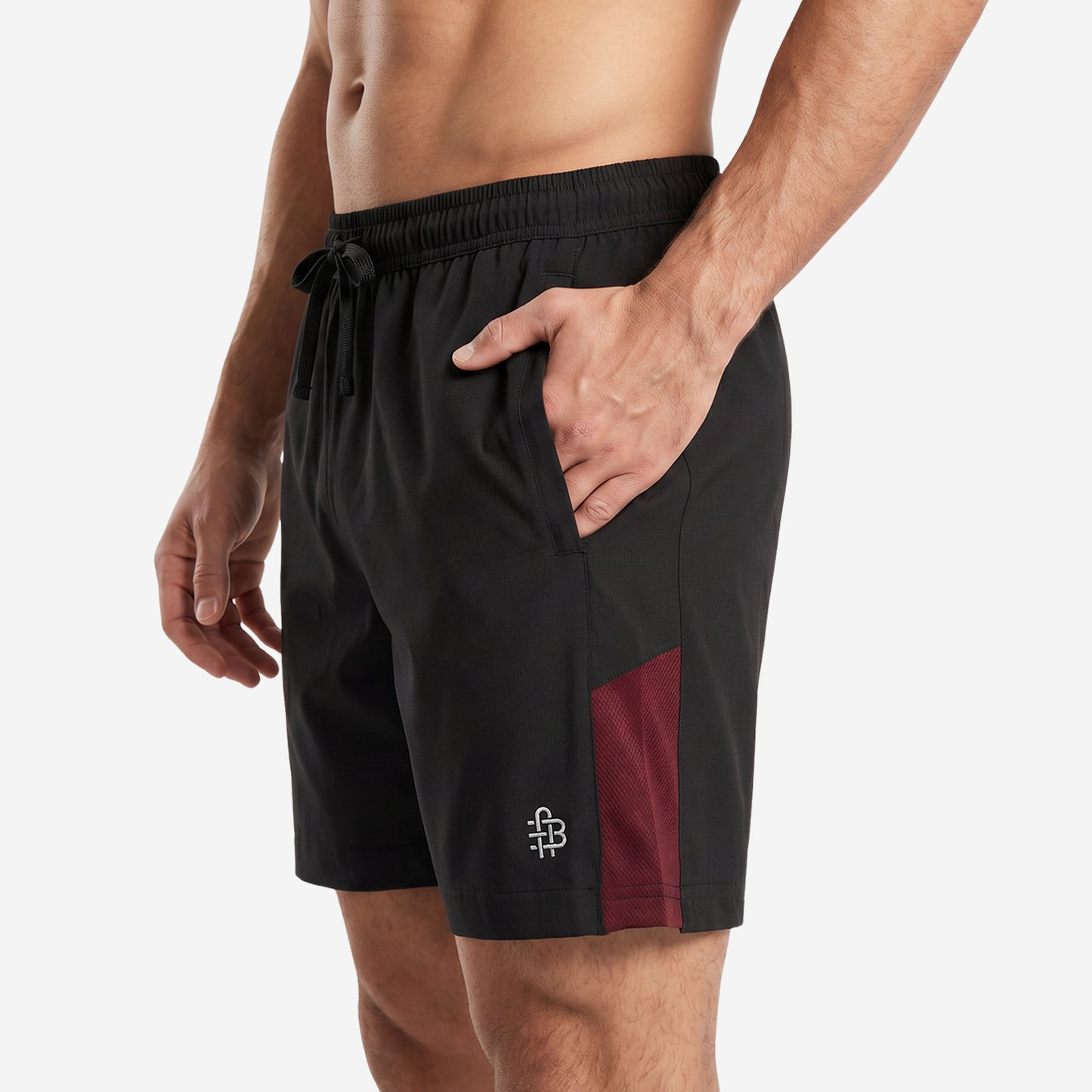 Men’s Black Regular Fit Activewear Sports Shorts