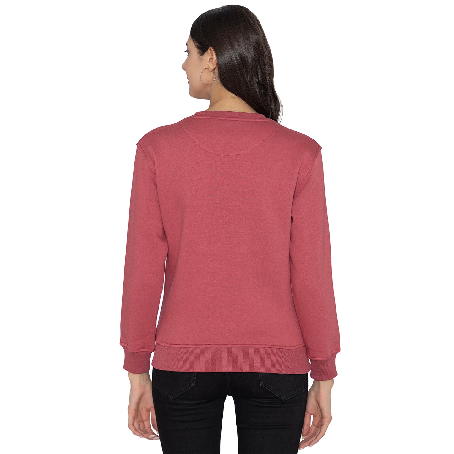 Women's  Full Sleeve Round Neck Sweatshirt - Red