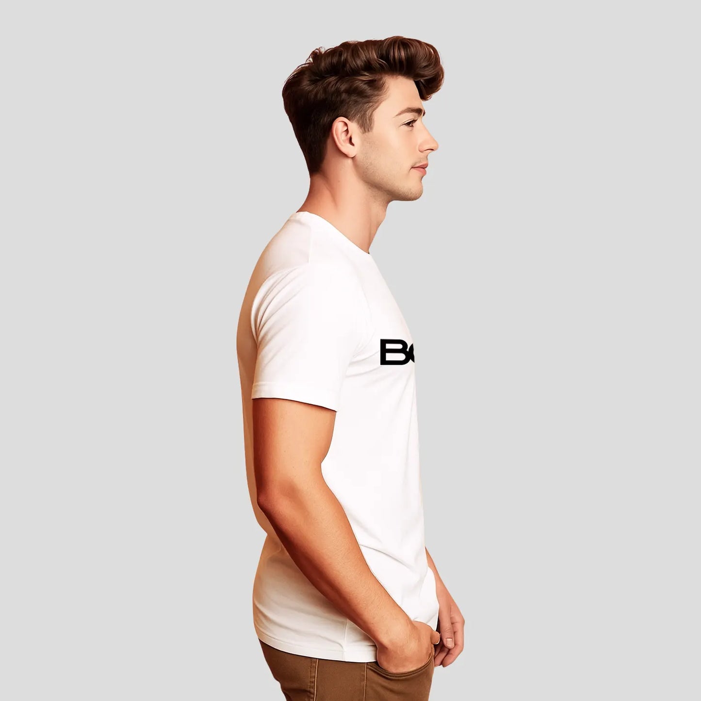 Bontact Men Round-Neck Half Sleeve T-Shirt (White)