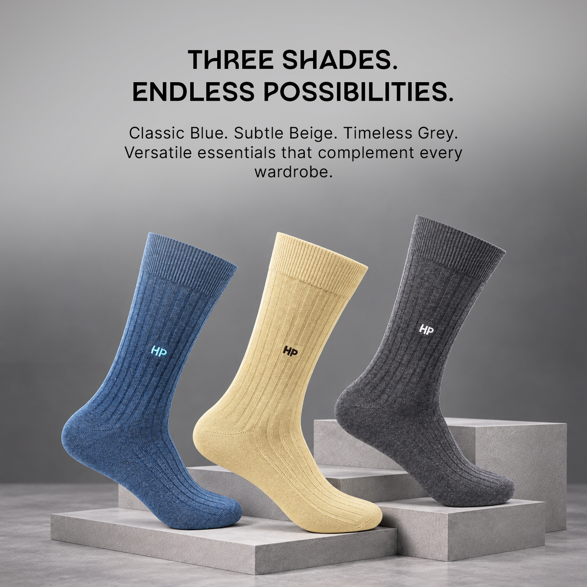Hush Puppies Men's Cotton Crew Rib Socks - Pack of 3