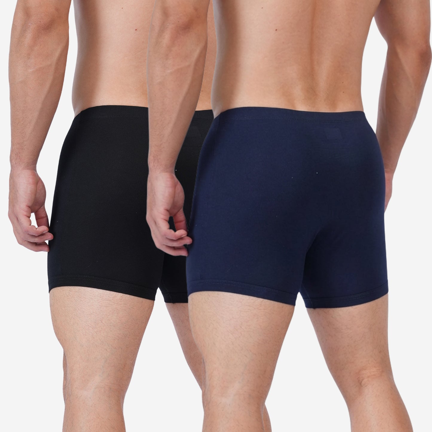 Men's Black & Navy Cotton Comfort Trunk - Soft Breathable Everyday Innerwear (Pack of 2)