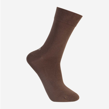 Men Cotton Odour Free Plain Socks (Brown)