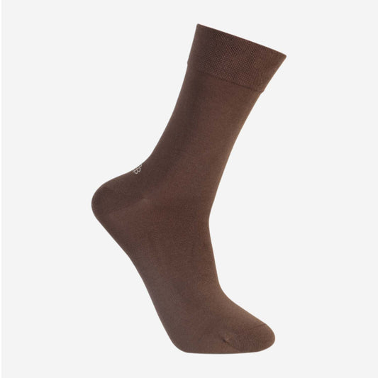 Men Cotton Odour Free Plain Socks (Brown)